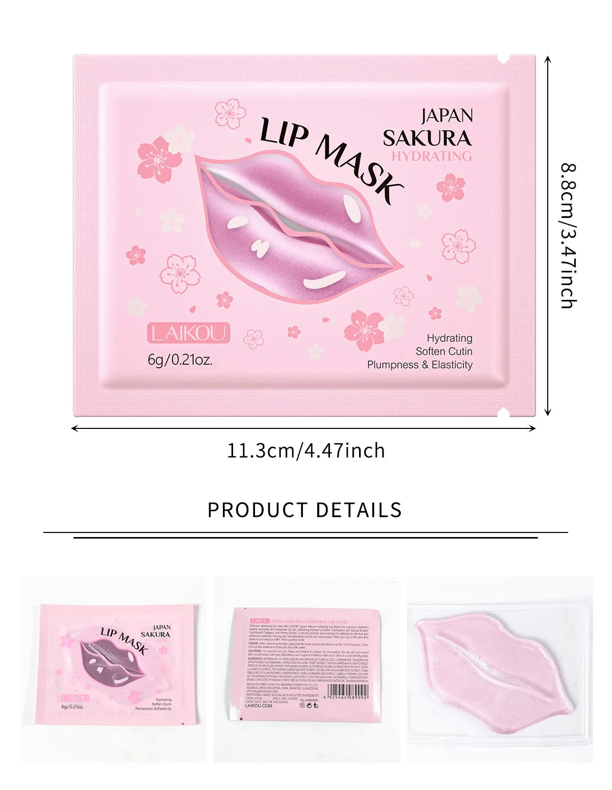 Japan Sakura Collagen Lip Mask Hydrating Plumping Treatment For Dry Lips Repair Gel Pads Night Care Essential