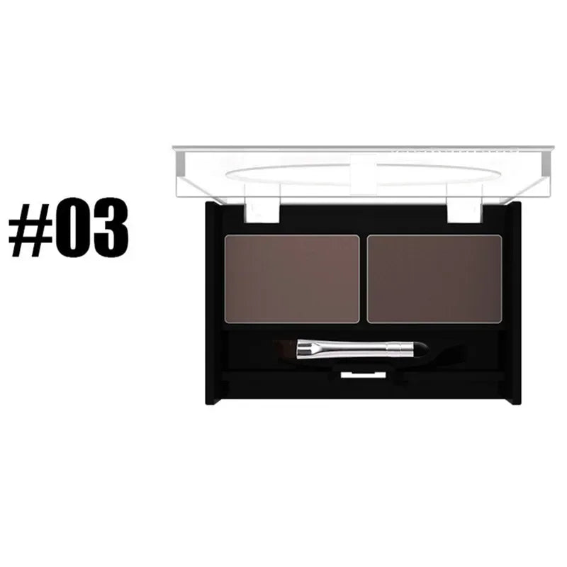 Professional Brand Eyeshadow Makeup 2 Color Waterproof Eyebrow Powder Eye Shadow Eye Brow Palette + Brush Eyebrow Enhancer