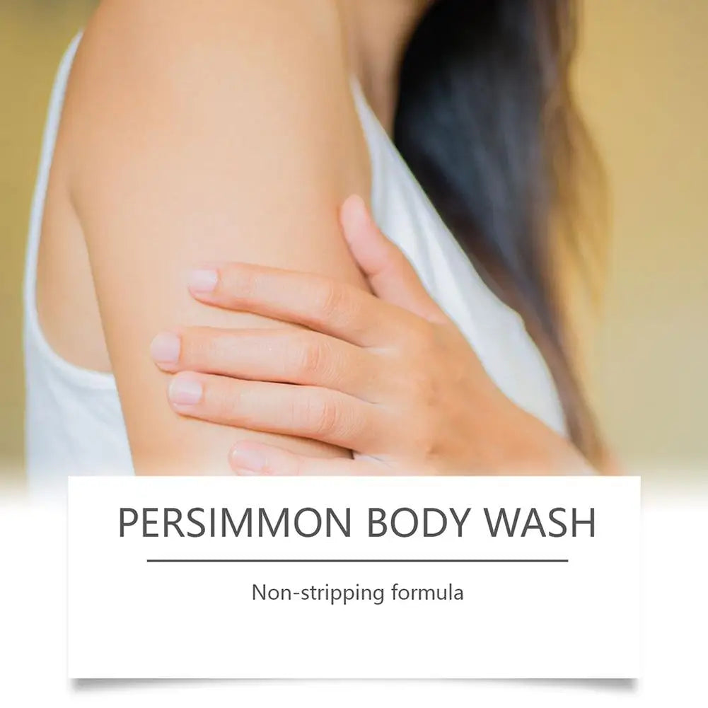 100ML Persimmon Body Wash Moisturizing Skin Cleaning Smooth Soft Body Odor Remover Bath Products Exfoliating Shower Gel Care