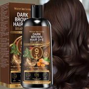 Dark Brown Color Enhancing Shampoo with Keratin & Biotin – Gentle Strengthening Hair Care with Ginseng & Ginger, Natural Chestnu