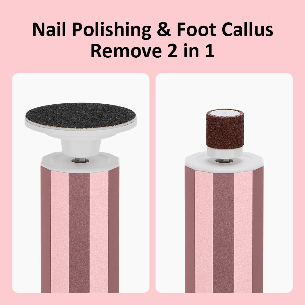 USB Rechargeable Wireless Electric Foot File Cuticle Callus Remover Machine Pedicure Tools Foot Heel Care Tool With Sandpaper