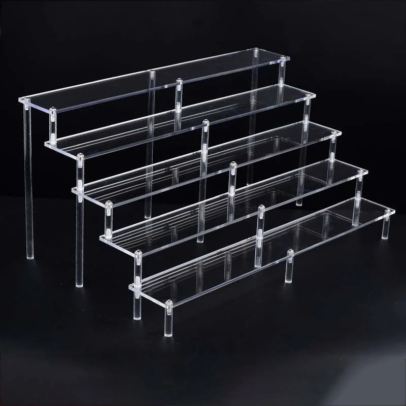 Acrylic Riser Display Shelf,3 Tier Display Stand for Amiibo Funko POP Figures,Cupcake Perfume Organizer Makeup Collection Doll