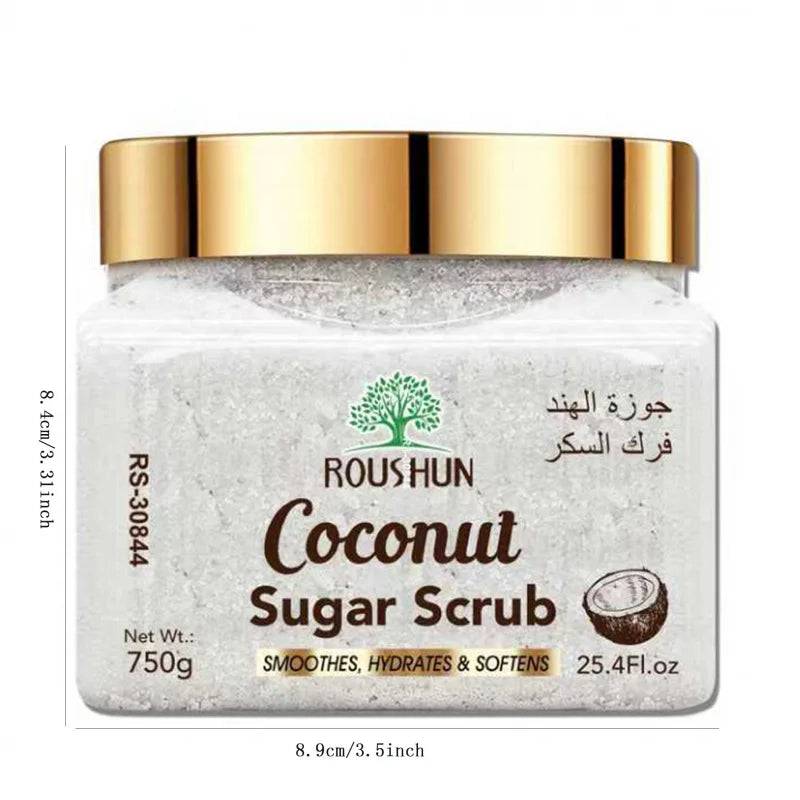 ROUSHUN Coconut Sugar Scrub Large Capacity Family Pack Body Scrub Gentle Deep Cleansing Skin