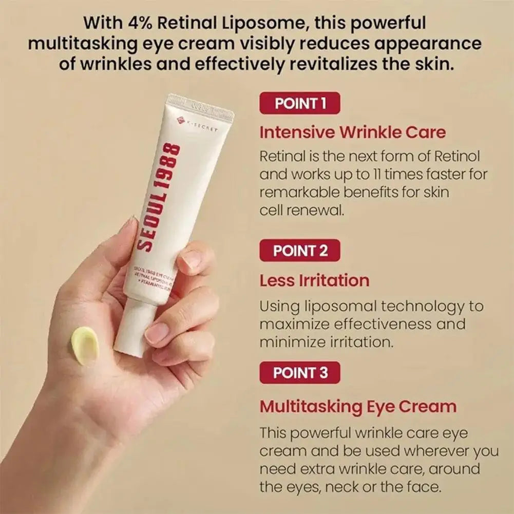 Seoul 1988 Retinol Eye Firming Cream Rice Essence Toner Set Natural Antioxidant Ingredients Suitable for Sensitive Skin