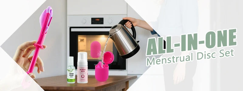 Feminy Menstrual Disc With Applicator Sterilizer Cup Medical Silicone Disco Coletor Menstrual Bowls Mini Period Cup Box