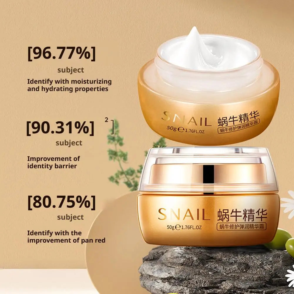 50g Snail Recovery Cream,Snail Mucin Facial Moisturizer for Hydrated, Supple Smooth-Feeling Skin, Lightweight Daily Face Cream