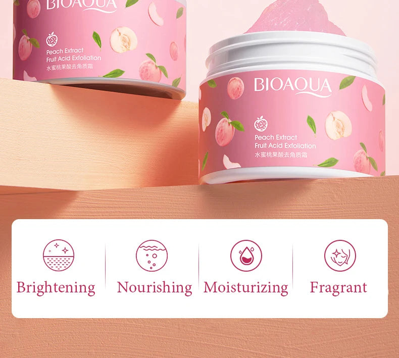 BIOAQUA Honey Peach Exfoliating Facial Cream Scrub Exfoliant Body Scrub Moisturizing Nourishing Exfoliator Face Cream Skin Care