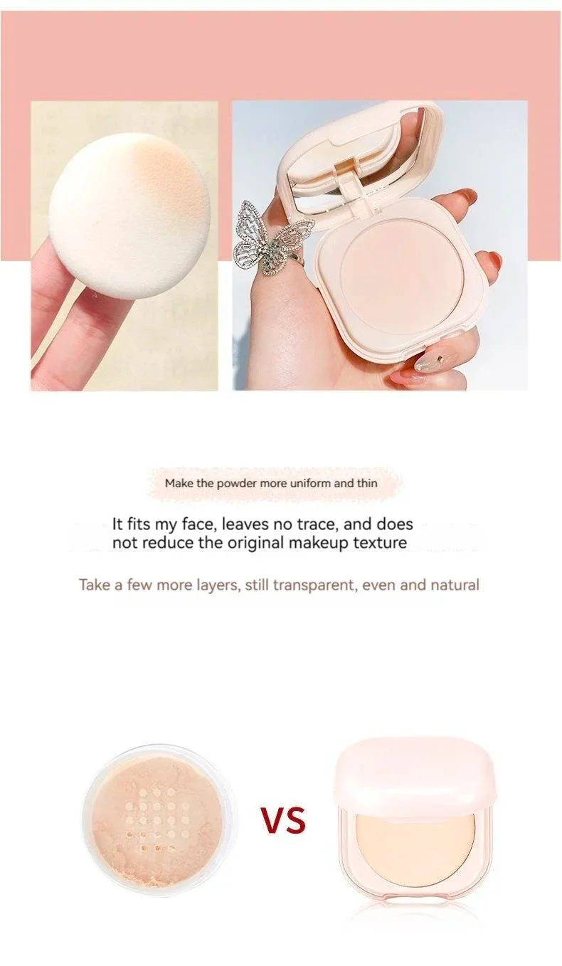 Setting Powder Oil Control Makeup Setting Brightening Skin Tone Setting Powder With Mirror Compact Portable Makeup Powder