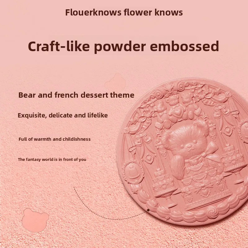 FLOWER KNOWS THE SWEETIE BEAR COLLECTION Silk Satin Blush Powder For Cheeks Contour Face Bunny Garden Blush Natural Matte Finish