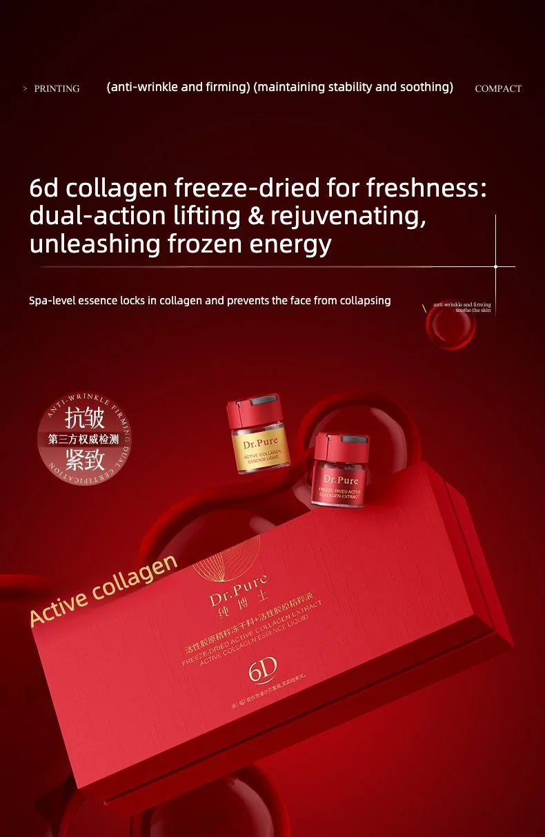 Bio-Active Collagen Freeze-Dried Powder Essence lotion Fade Fine Lines Facial Moisturizing Anti Aging Firming Skin Care