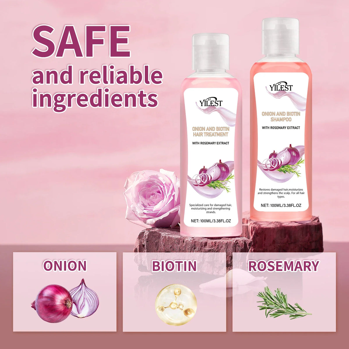 200ML Hair Shampoo Fast Hair Growth Rosemary Onion Hair Regrowth Shampoo Nourishing Anti Hair Loss Effective Hair Growth Product