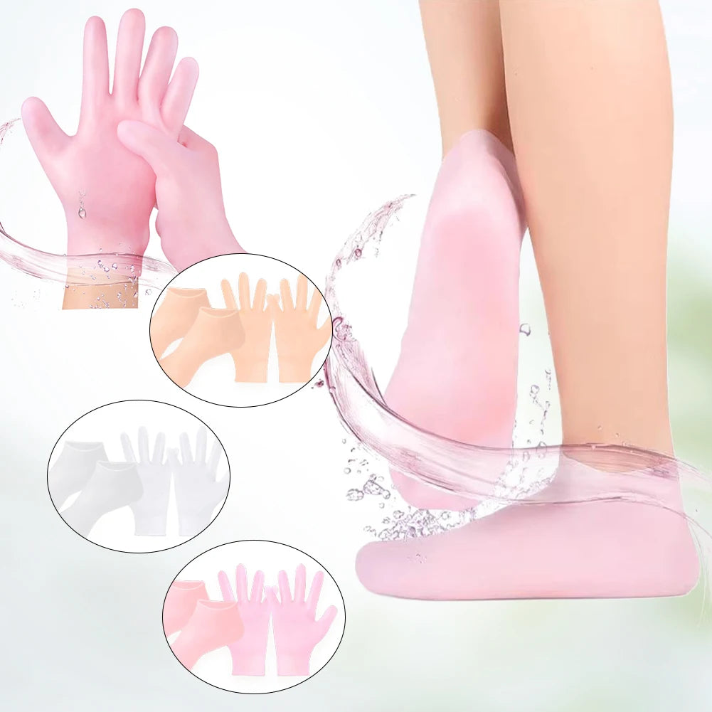 Silicone Exfoliating Socks & Gloves Anti Slip Foot & Hand Spa Mask Hands Peeling Gloves Prevents Dryness Feet/Hand Care Tools