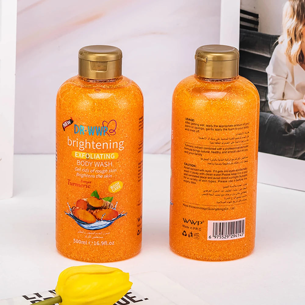 Rose Lavender Kojic Acid AHA Shower Gel Deep Cleansing Brighten Skin Scrub Body Wash Exfoliator Body Care Fragrance Skincare