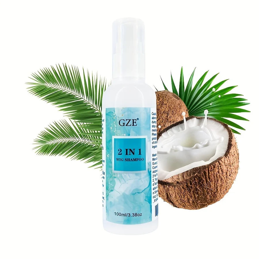 GZE 2 IN 1 Wig Shampoo For Synthetic Hair Soak & Rinse, Deep Cleansing, Revitalizes, Moisturizes
