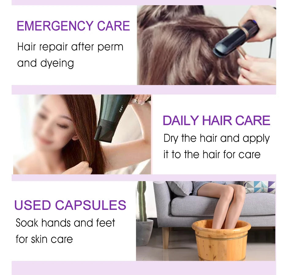 30Pcs Anti Hair Loss Hair Vitamin Capsule Oil Keratin Complex Oil Smooth Silky Hair Serum Hair Mask Repair Frizz Damaged Sevich