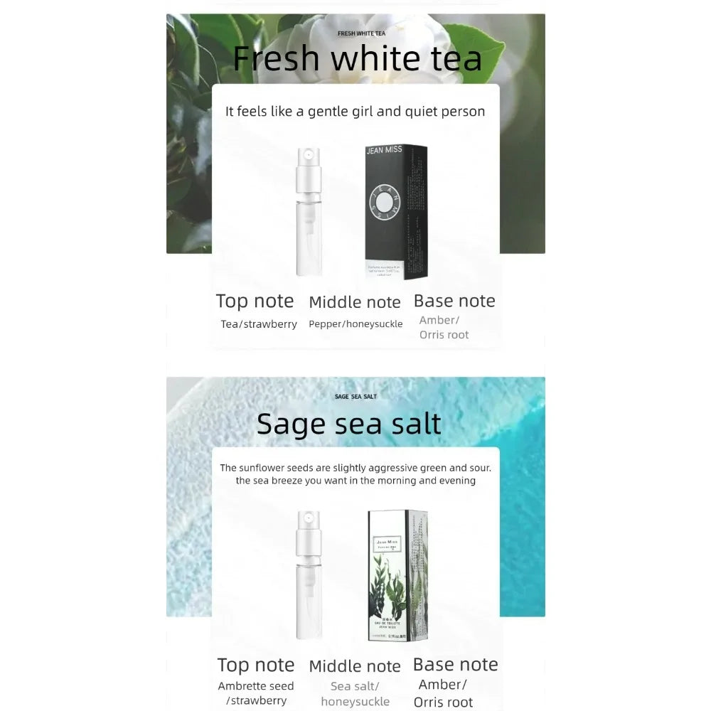10PCS Mini Travel Size 3ml Perfume Women Men Unisex Fragrance Set Eau De Toilette Gift for Her Him Deodorant Body Spray