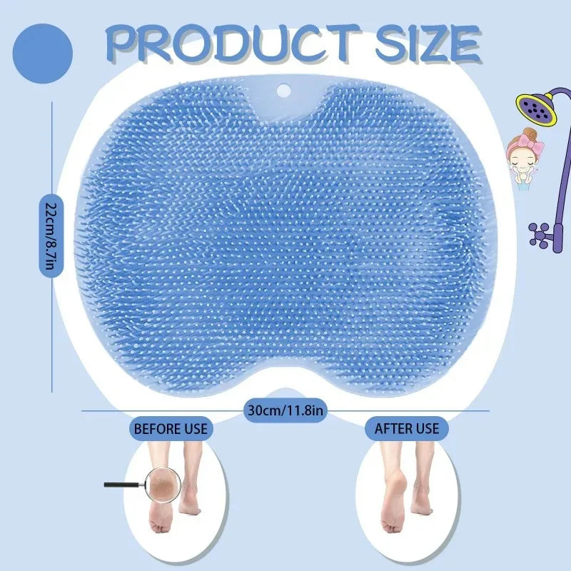 New Bathroom Use Silicone Non-slip Foot Basin Cleaning Pad, with Suction Cup for Exfoliation Shower Head Massage Bath Brush