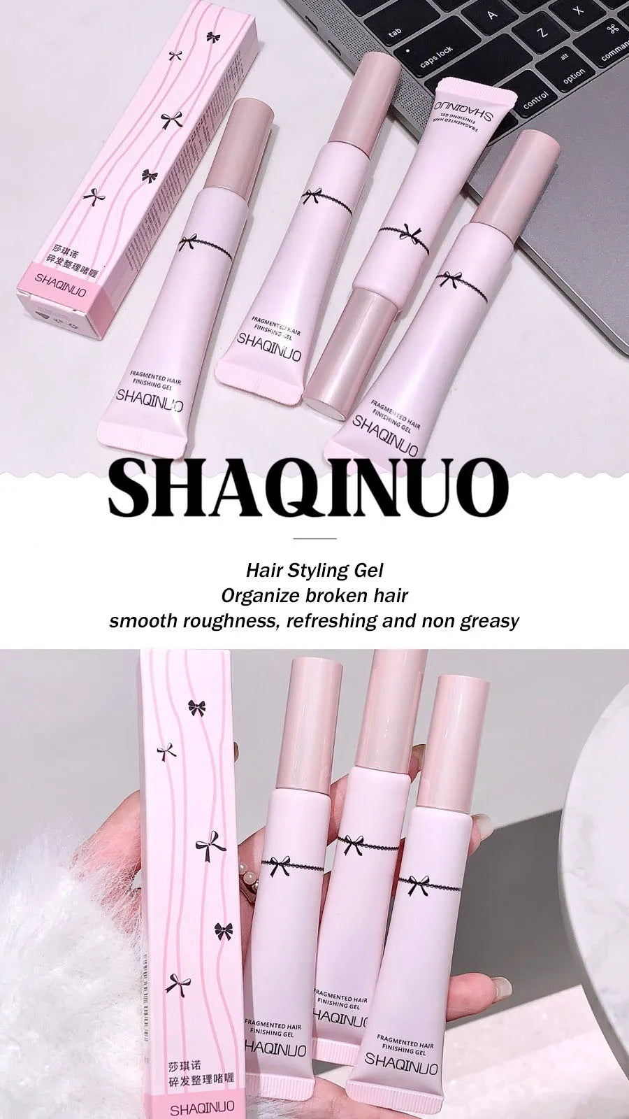 15g Broken Hair Wax Stick Hair Styling Gel Cream Big Brush Fixed Shaping Refreshing Not Greasy Hair Finishing Cream Mascara