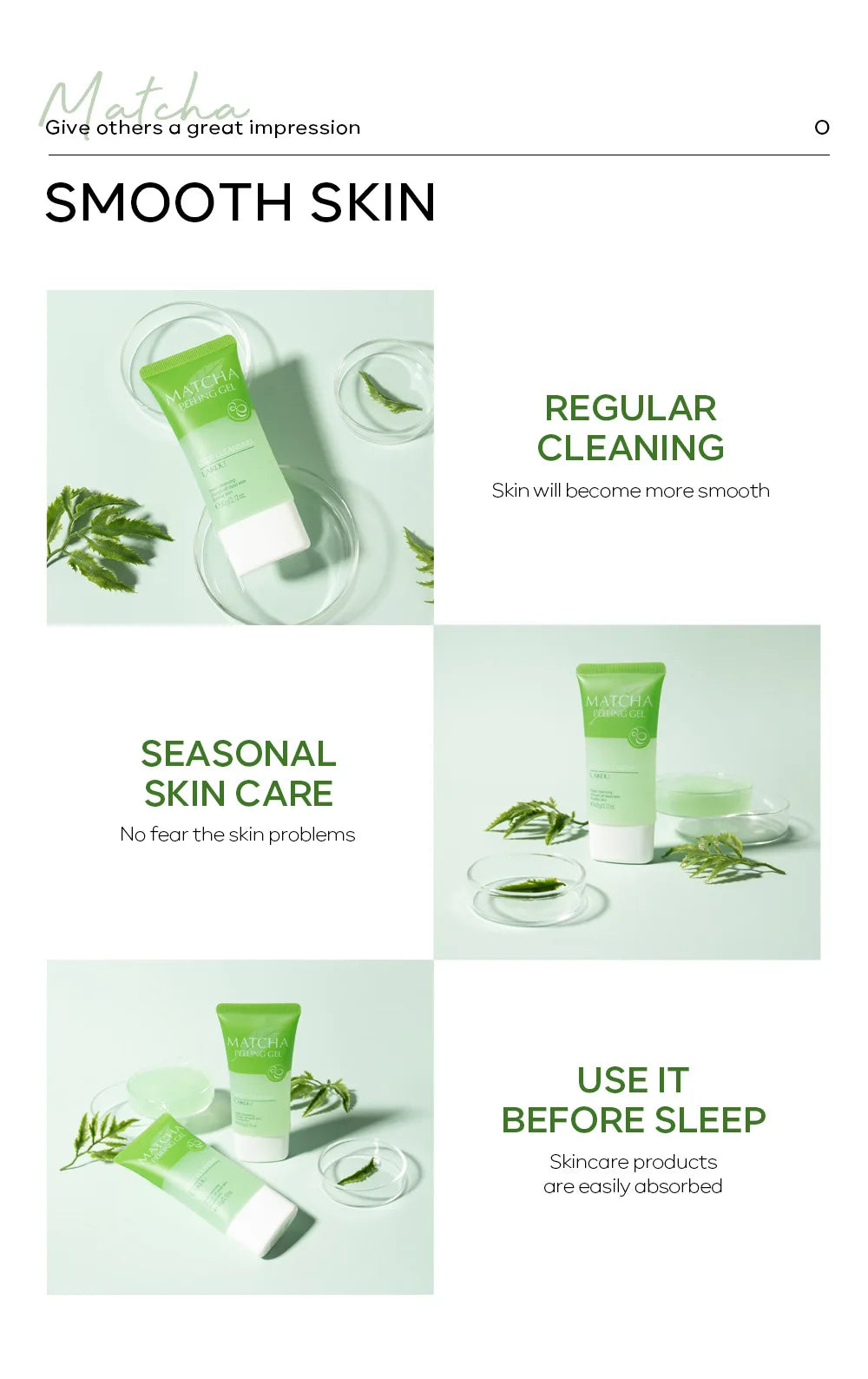 LAIKOU Matcha Exfoliating Peeling Gel Facial Scrub Moisturizing Nourishing Repair Scrubs Face Cream Beauty Skin Care