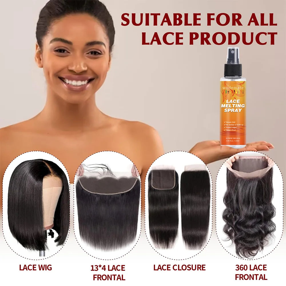 120ml Lace Melting Spray Strong Hold Hair Glue Wig Styling Spray Invisible Lace Melting Spray Quick Drying Wig Accessory