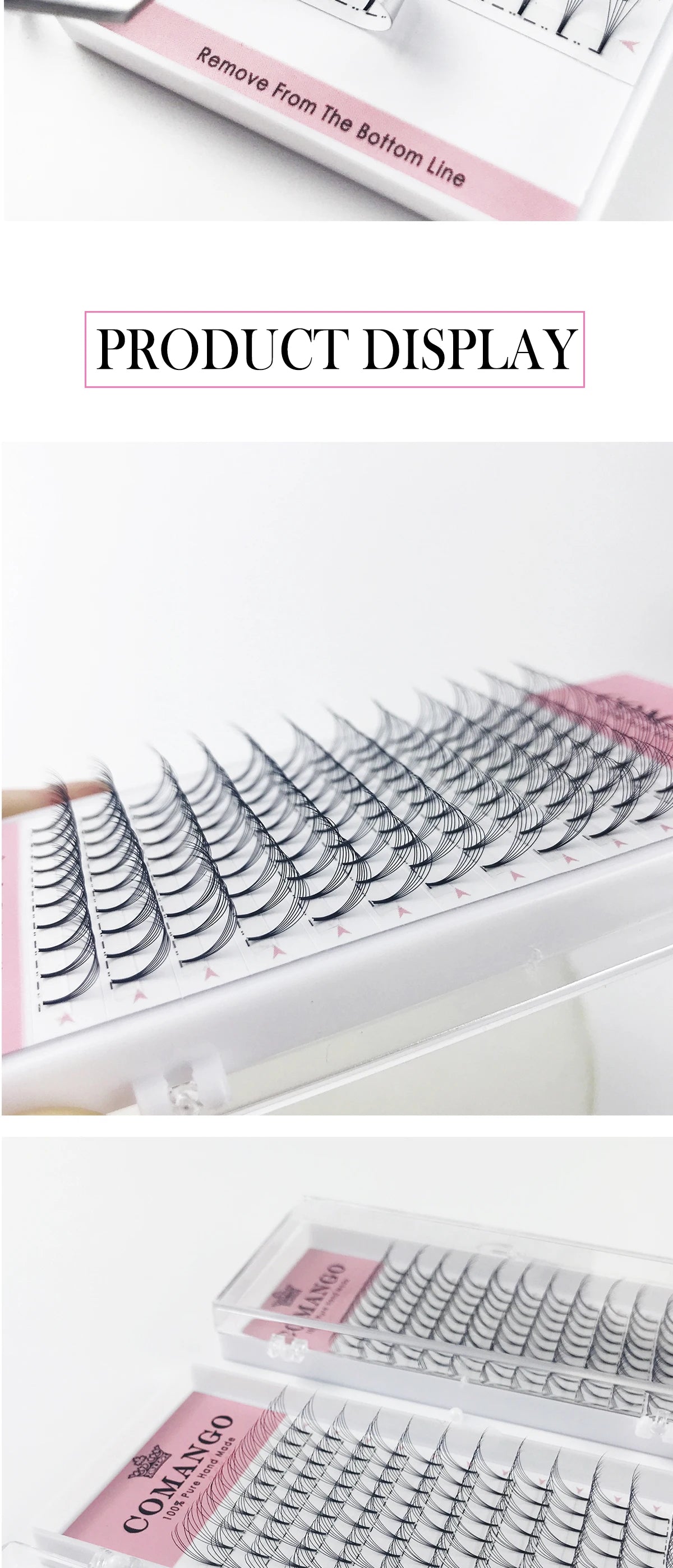 CoMango Premade Volume Fans Short Stem Russian Eyelash Extensions Wide Fans 3D 4D 5D 6D 8D 10D Faux Mink Lashes Wholesale