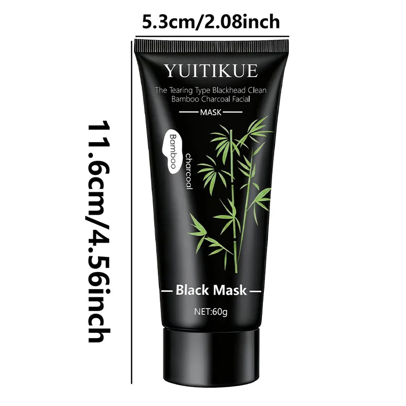 YUITIKUE 60g Bamboo Charcoal Black Mask - Deep Cleansing Peel-Off Blackheads & Impurities Pore Purifying Treatment
