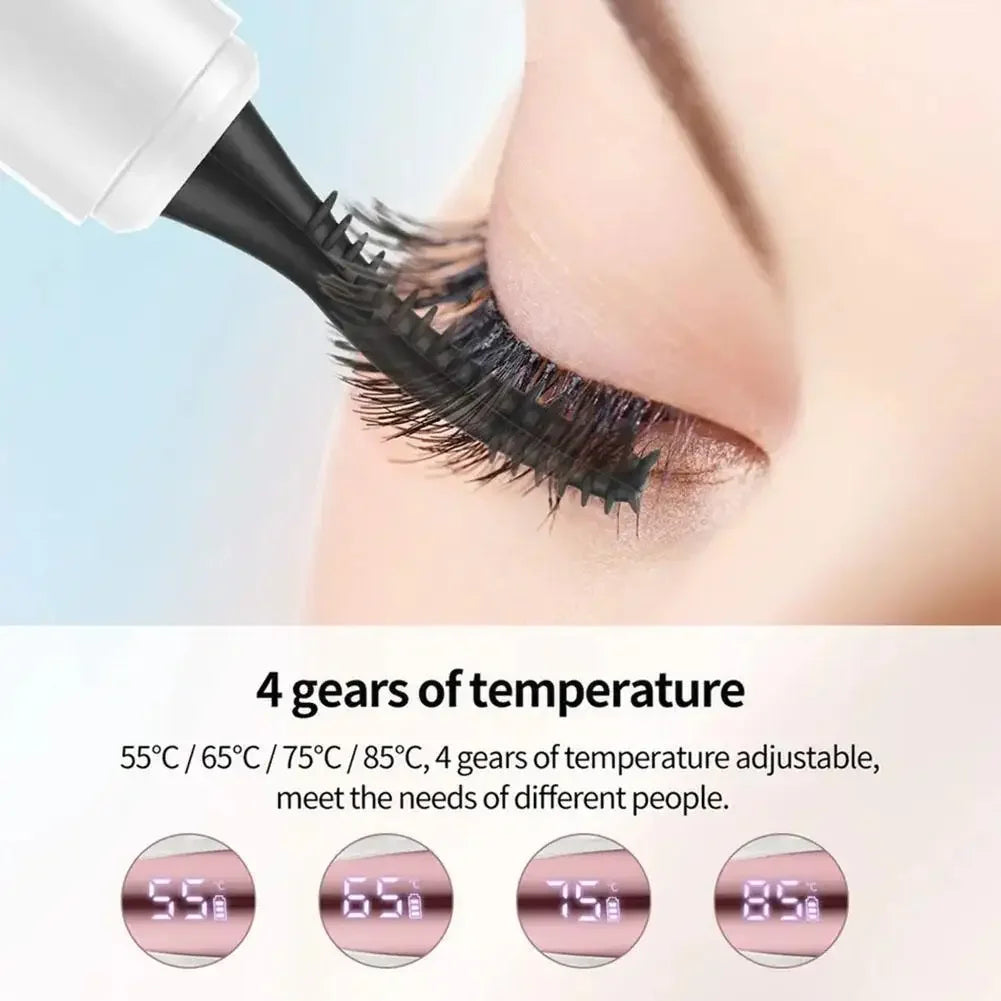 Electric Heated Eyelash Curler USB Rechargeable Eyelashes Curler 4 Mode Quick Heating Natural Curler Long Eyelash Lasting Makeup