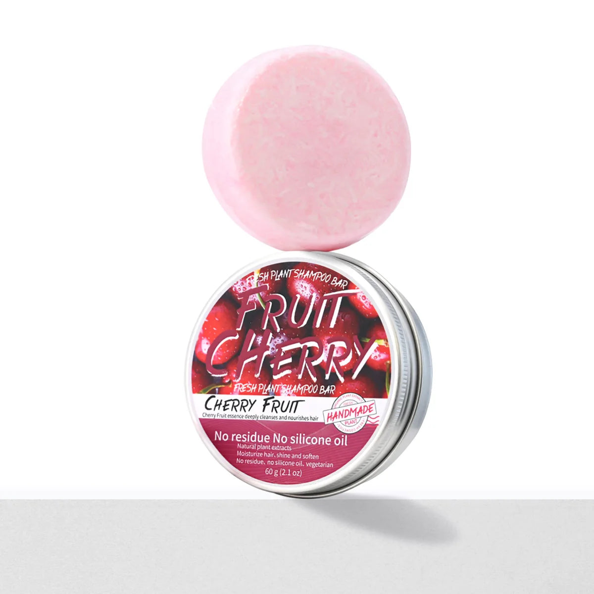 Nature Plant Fruit Cherry Solid Shampoo Refreshing Lemon Aloe Vegan Soap Skin Oil Control Dandruff Shampoo Bar