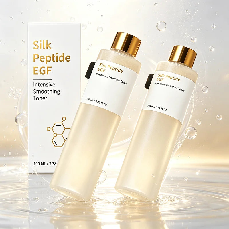 Silk Peptide EGF Smoothing Toner Revitalizing Hydrating Soothing Essence Water Improves Rough Skin Moisturizing Facial Toner