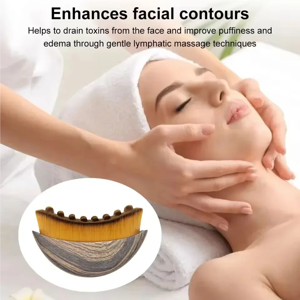 1/2 Pcs Lymphatic Contour Face Brush Dry Brushing Drainage Massager Gentle Exfoliation Chin Jawline Sculpting Skin Tightening