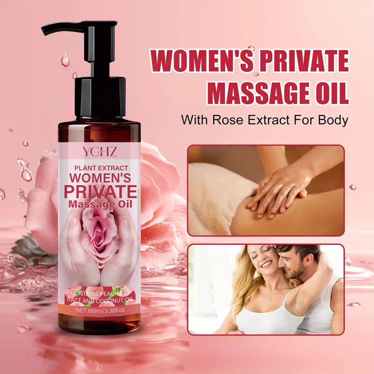 Women's Intimate Massage Oil - Long-Lasting Fragrance, Deeply Moisturizing, Gentle and Non-Irritating, Suitable for All Skin Types, Coconut Scent, Mood-Enhancing, Perfect Gift for Women