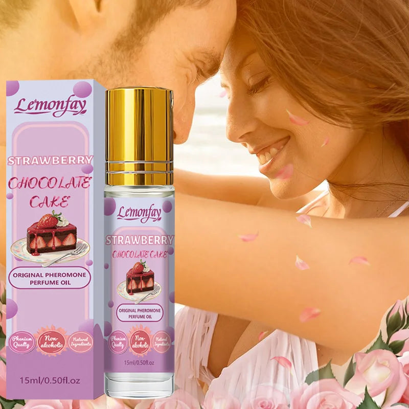 Lemonfay Strawberry Chocolate Cake Pheromone Perfume Oil | Non-Alcoholic Portable Roll-On | Long Lasting Sweet Scent 15ml