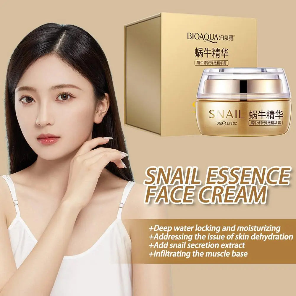50g Snail Recovery Cream,Snail Mucin Facial Moisturizer for Hydrated, Supple Smooth-Feeling Skin, Lightweight Daily Face Cream