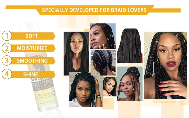 GOIPLE Hairstyle Fixative Cream Edge Control Oil Cornrow Styling Products Strong Hold Lock And Twist Foam Mousse Braid Hair Gel