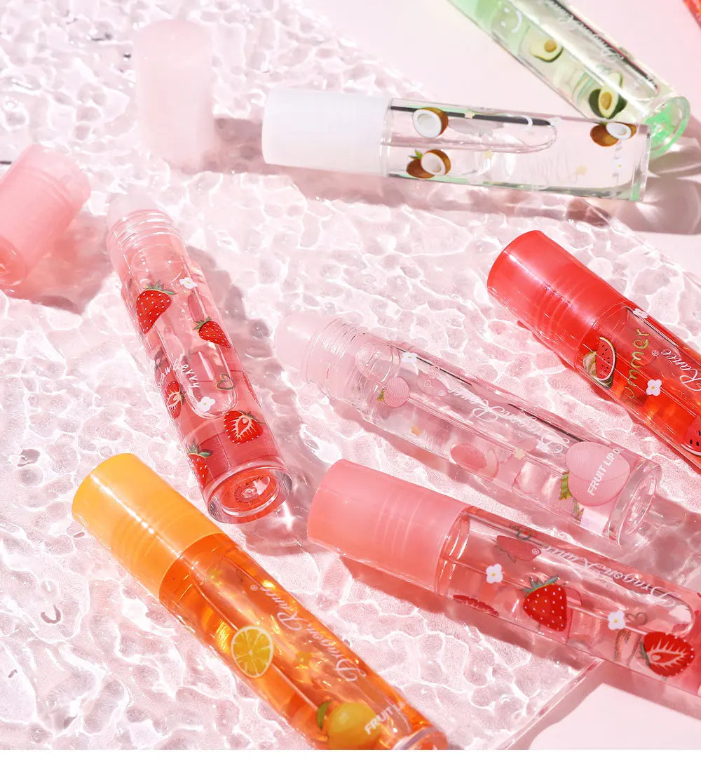 6 Color Plumping Clear Lip Oil Mirror Water Lip Gloss Lip Glaze Transparent Liquid Lipstick Moisturizing Fruit Lips Care Make Up