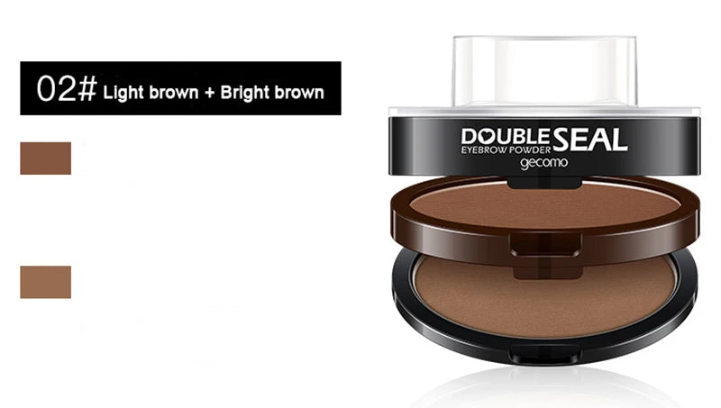 Double Seal Eyebrow Stamp Powder Kit Natural Brow Shaping Stencil Waterproof Long Lasting Brow Enhancer Makeup Tool for Women