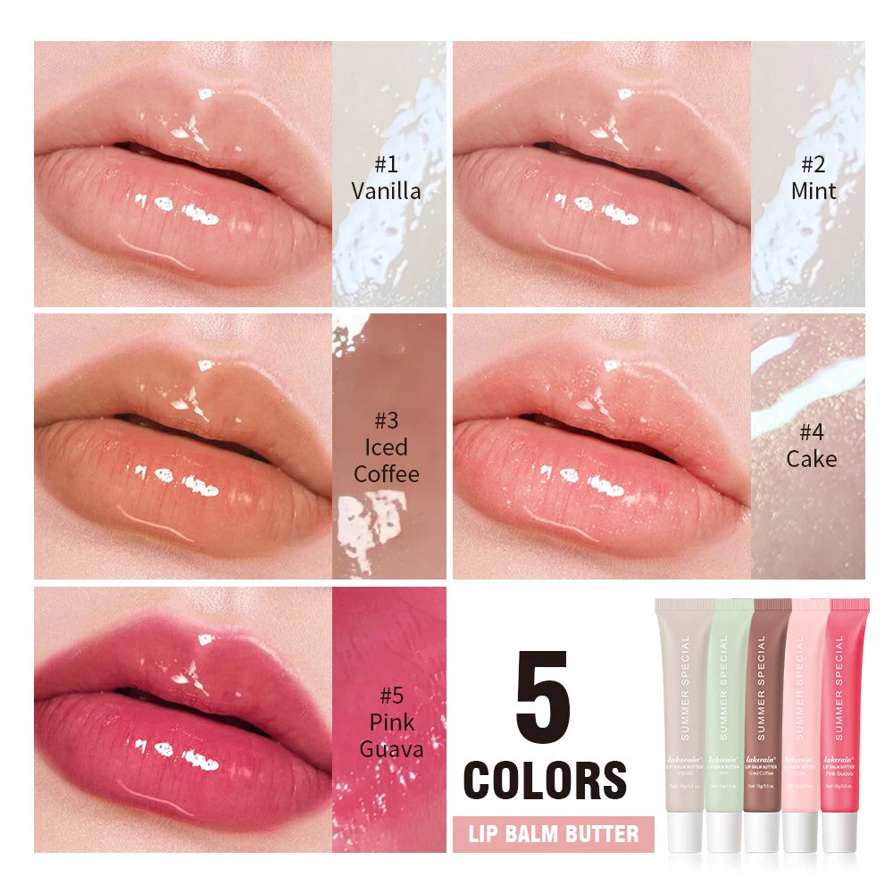 Summer Lip Balm Moisturizing Mirror Lip Gloss Lip Vanilla Mint Iced Coffee Cake Smell Lipstick Transparent Lip Oil  Makeup