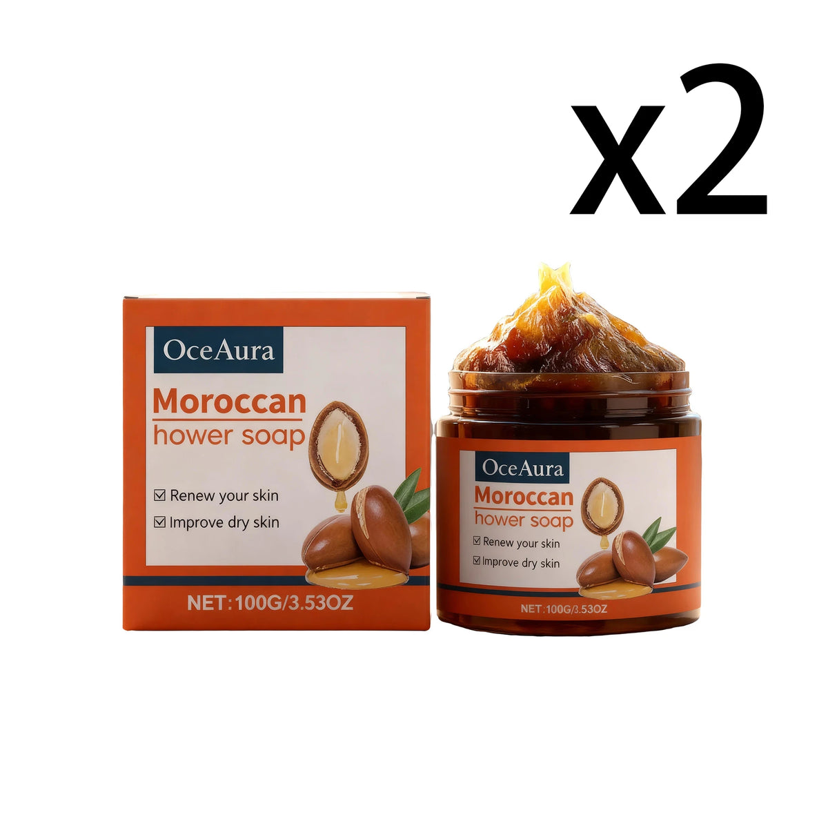 Moroccan Moisturizing Bath Soap Deep Cleanse Skin Dirt Prevent Pore Blockage Smooth Skin Rich Foam Gentle Exfoliating Shower Gel