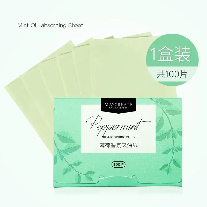 100Pcs/box Face Oil Protable Blotting Paper Matting Face Wipes Face Cleanser Oil Control Oil-absorbing Facial Towel Tools