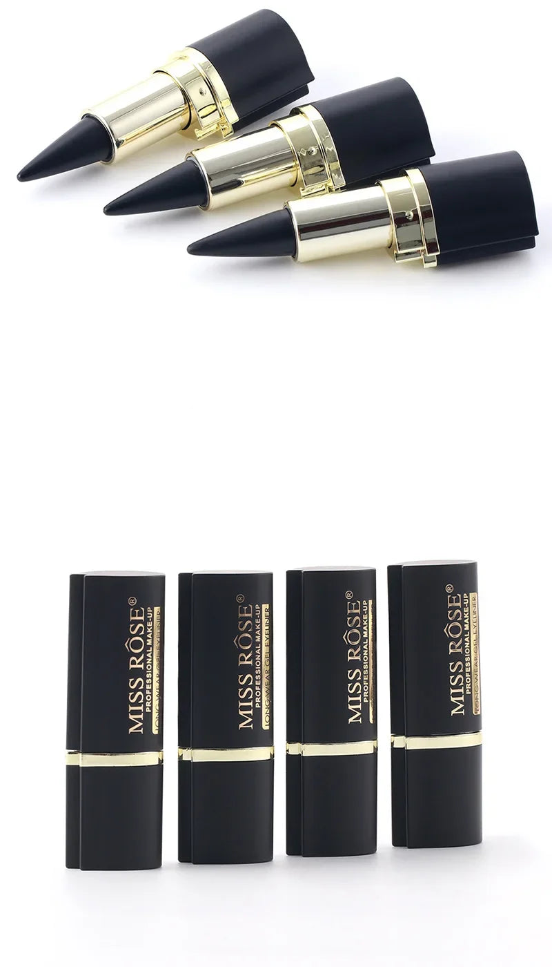 Waterproof Eyeliner Gel Matte - 24H Quick-drying Rich Pigment Single Head Gel Pencil Smudge-proof Long-lasting Black