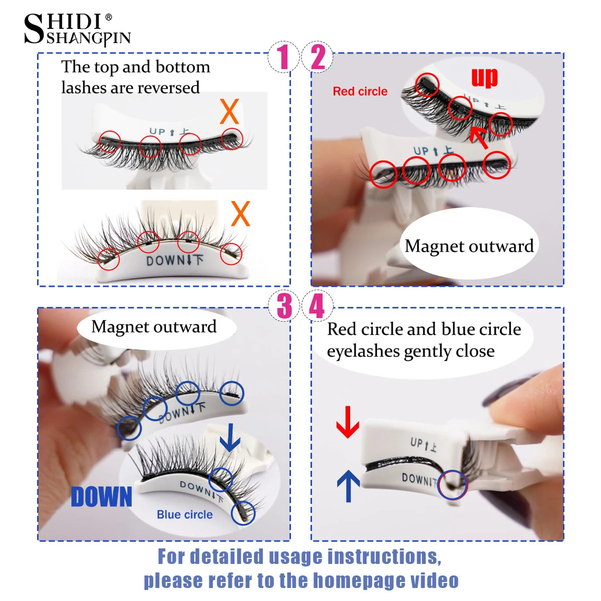 Reusable Magnetic Eyelashes 1 Pair Natural Curly Fluffy Magnetic False Eyelashes No Glue Needed Lashes Makeup with Tweezer Set