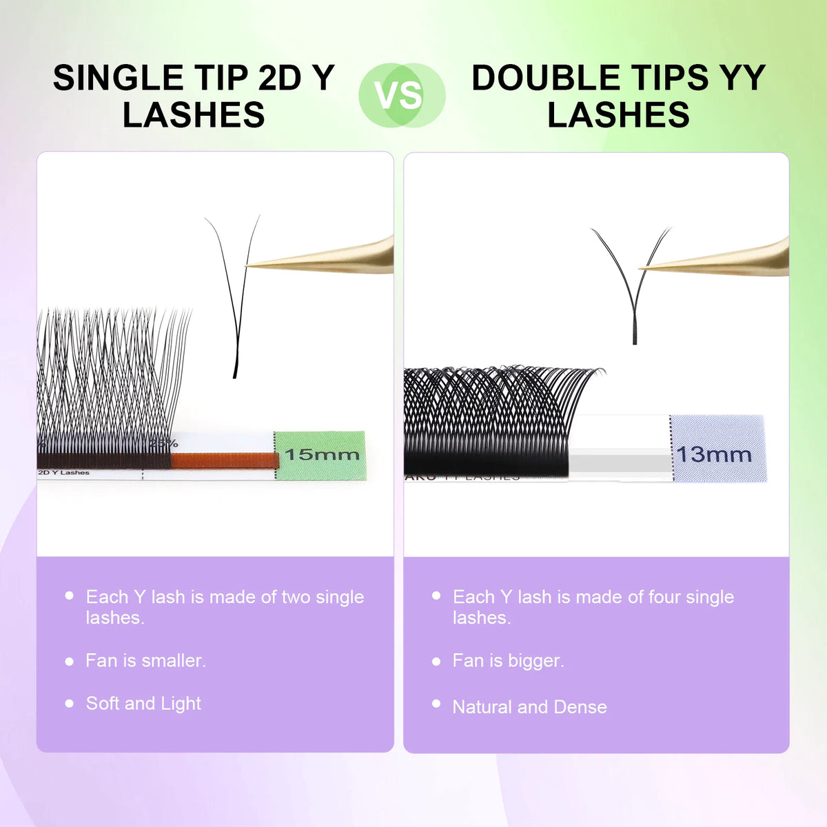 NAGARAKU Single Tip 2D Y Shape Eyelash Hand Woven Premium Soft Eyelashes Extension Makeup Mesh Net Cross YY Lashes