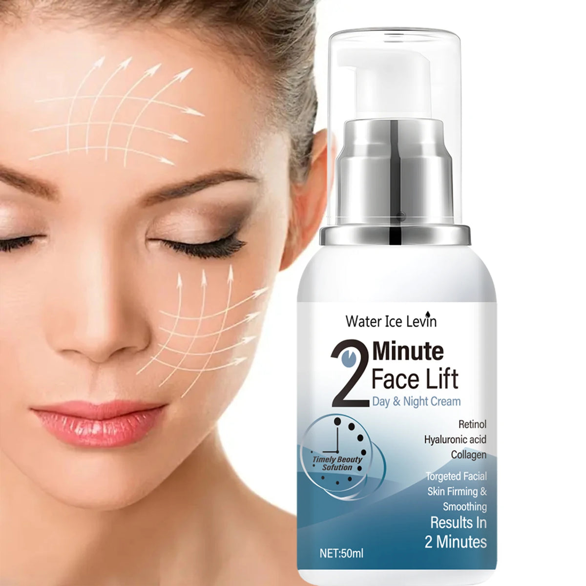Instant Firming and Rejuvenating Miracle - Water Ice Levin 2 Minute Face Lift Day and Night Cream 50ml