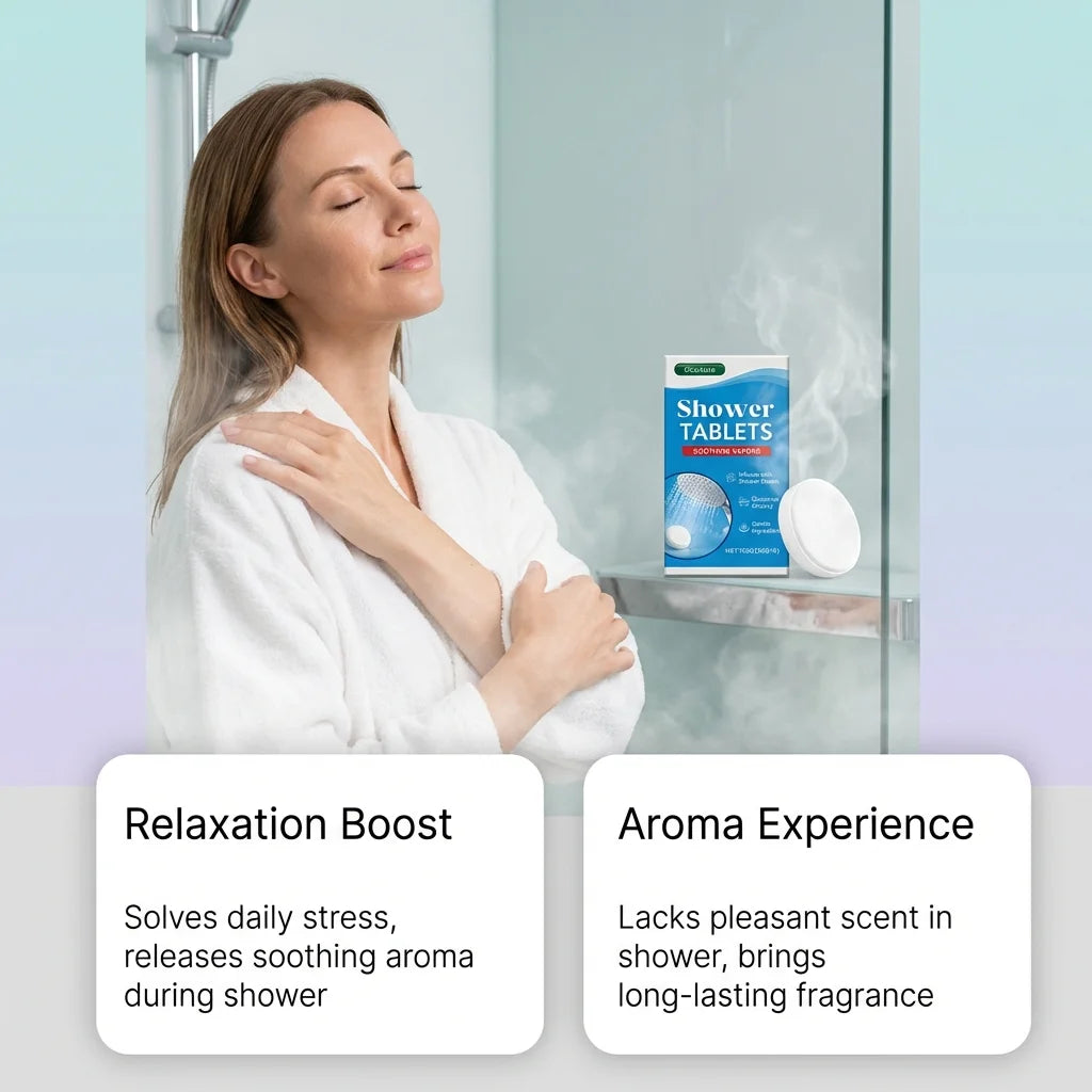 Shower Steamers Tablets Aromatherapy Moisturizing Stress Fatigue Relief Relaxing Gentle Cleansing Smooth Soothing Shower Tablets