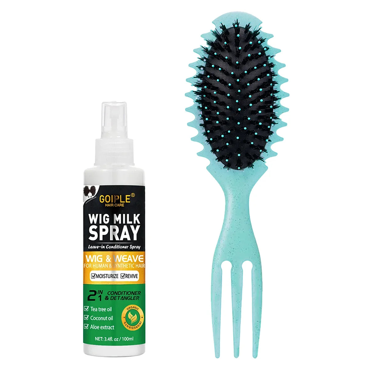 GOIPLE 100ml 2 In 1 Professional Wig Milk Spray Leave In Conditioner Heat Protection Mist Moisturizes Hair Care Product