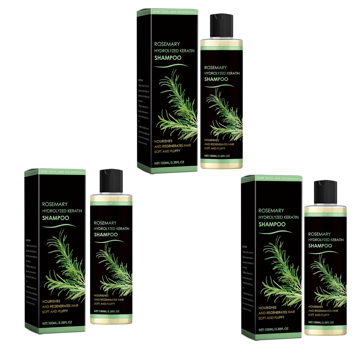Rosemary Natural Shampoo Hair Thickness Loss Deep Nourishing Scalp Care Strengthen Repair Damaged Oil Control For Men Women