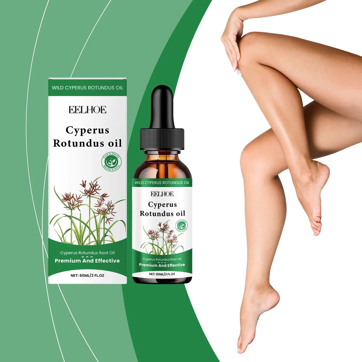 60ml Cyperus Rotundus Oil Gentle Hair Removal Care Oil Body Hair Inhibitor Serum Moisturizing Nourishing Natural Cypress Oil New