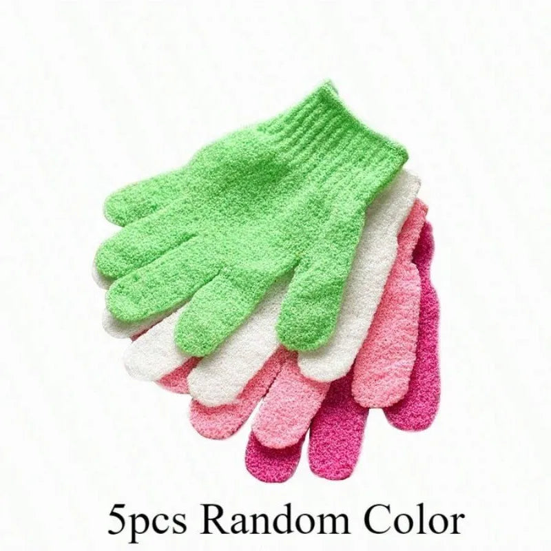Nylon Exfoliating Bath Brush Gloves Double Sided Exfoliating Gloves for Beauty Spa Massage Skin Shower Scrubber