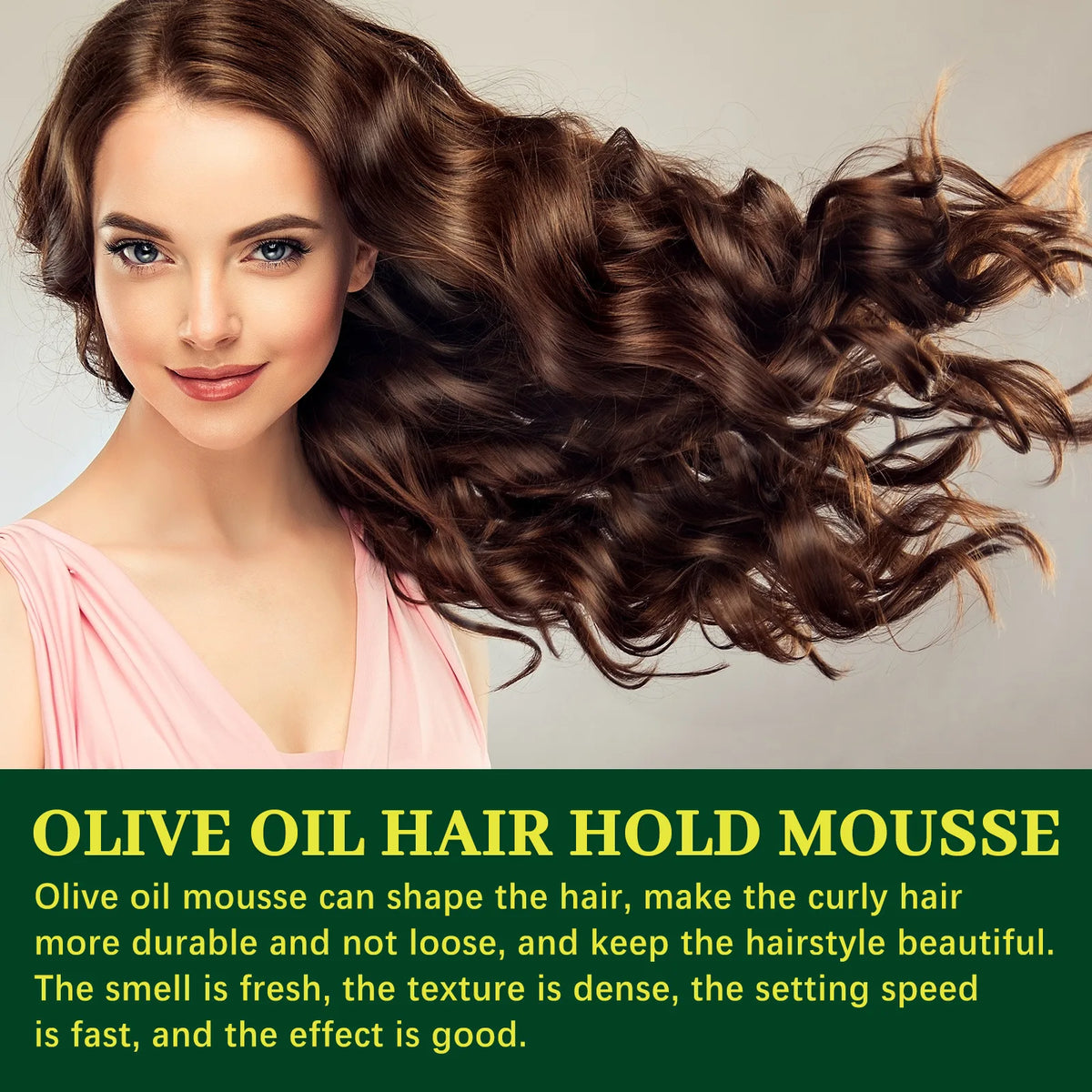 EELHOE Hair Styling Mousse Long Lasting Hydrating Natural Curl Enhancer Tame Frizzy Wave Fluffy Hair Treatment Olive Oil Spray