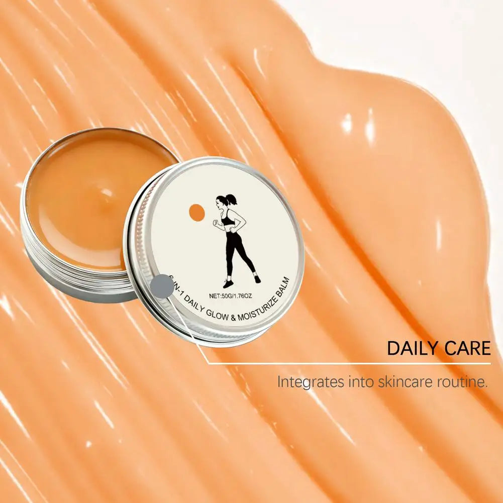 6-in-1 Daily Glow & Moisturize Day Balm, Night Balm & Face Scrub Reduces Acne & Redness, Moisturizing & Repairing Skin Care 50g